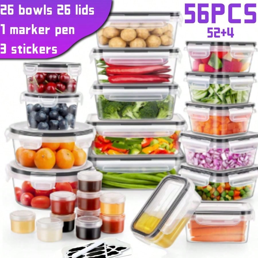 Refrigerator Storage Box, Fruit Fresh-Keeping Container, Large Capacity Container, Airtight & Leak-Proof, Freezer , Microwave , Heat Resistant Up To 120°C Without Deformation