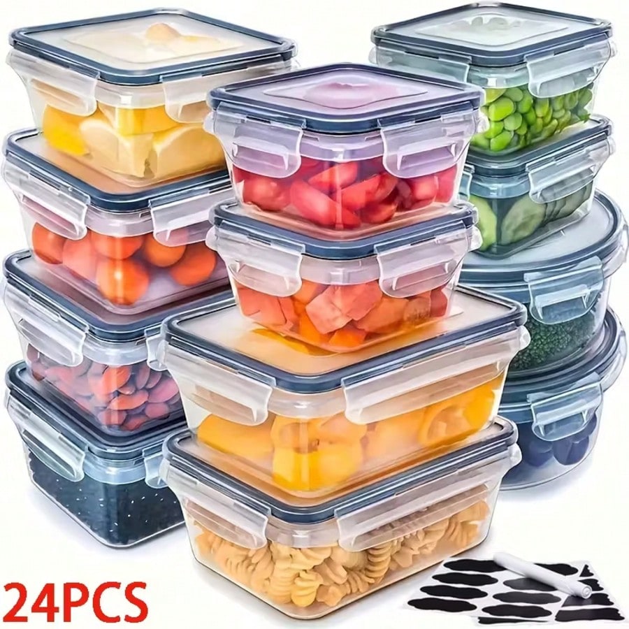 Refrigerator Storage Box, Fruit Fresh-Keeping Container, Large Capacity Container, Airtight & Leak-Proof, Freezer , Microwave , Heat Resistant Up To 120°C Without Deformation