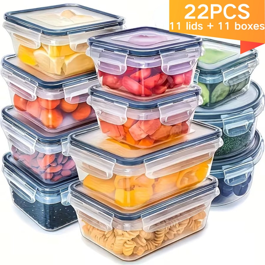 Refrigerator Storage Box, Fruit Fresh-Keeping Container, Large Capacity Container, Airtight & Leak-Proof, Freezer , Microwave , Heat Resistant Up To 120°C Without Deformation