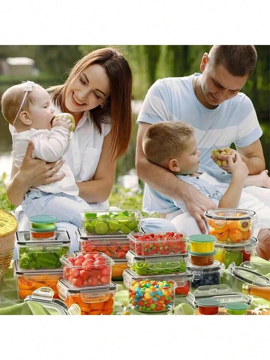 Refrigerator Storage Box, Fruit Fresh-Keeping Container, Large Capacity Container, Airtight & Leak-Proof, Freezer , Microwave , Heat Resistant Up To 120°C Without Deformation