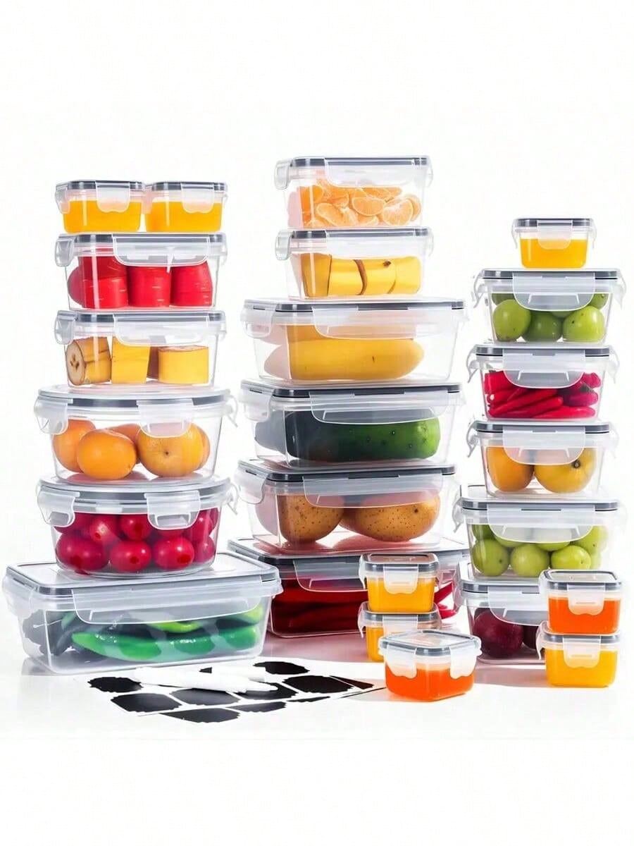 Refrigerator Storage Box, Fruit Fresh-Keeping Container, Large Capacity Container, Airtight & Leak-Proof, Freezer , Microwave , Heat Resistant Up To 120°C Without Deformation