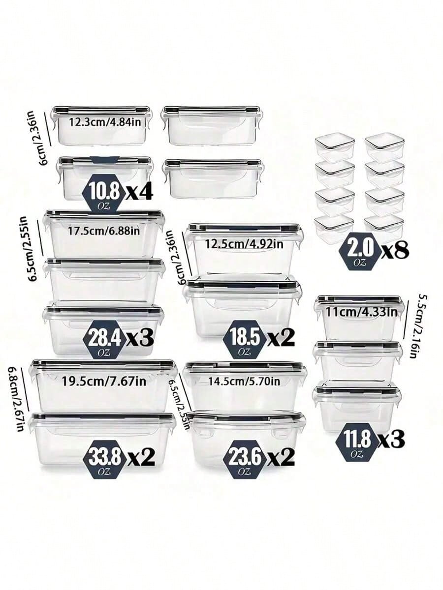Refrigerator Storage Box, Fruit Fresh-Keeping Container, Large Capacity Container, Airtight & Leak-Proof, Freezer , Microwave , Heat Resistant Up To 120°C Without Deformation