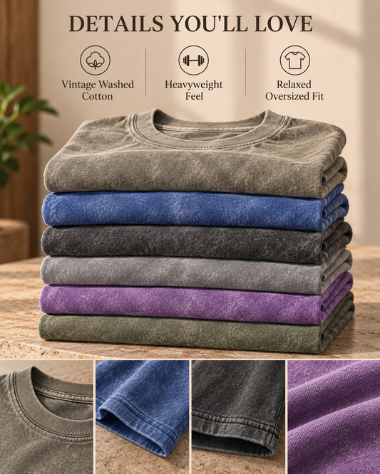 Men’s Vintage Washed Heavyweight Oversized T-Shirt