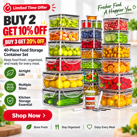 40-Piece Food Storage Container Set